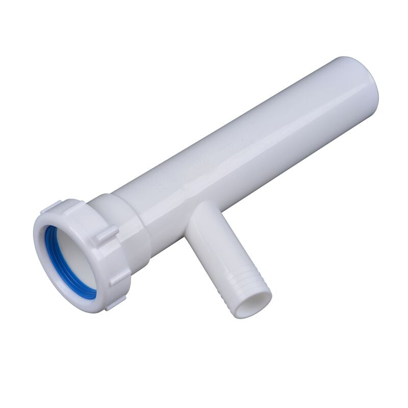 Dearborn PP9817 1-1/2 in. x 8 in. Branch Tailpiece, Slip Joint with 3/4 in. Branch (White) - Edmondson Supply