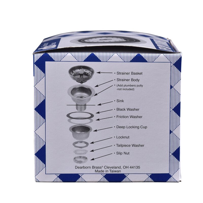 Dearborn 18 Deep Locking Cup Sink Basket Strainer - Edmondson Supply