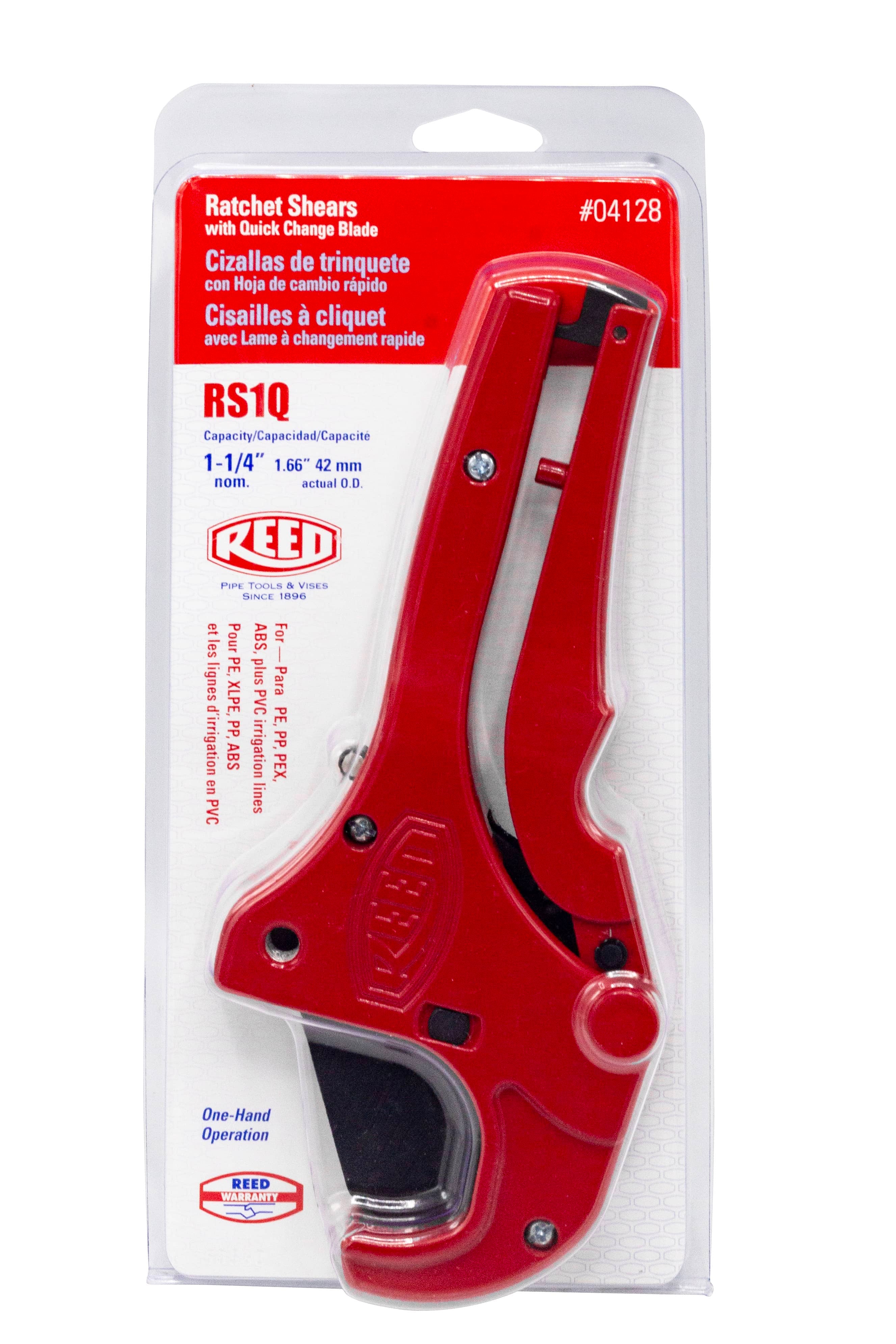 Reed Mfg RS1Q Ratchet Shears with Quick Change Blade - 1-1/4" IPS - Edmondson Supply