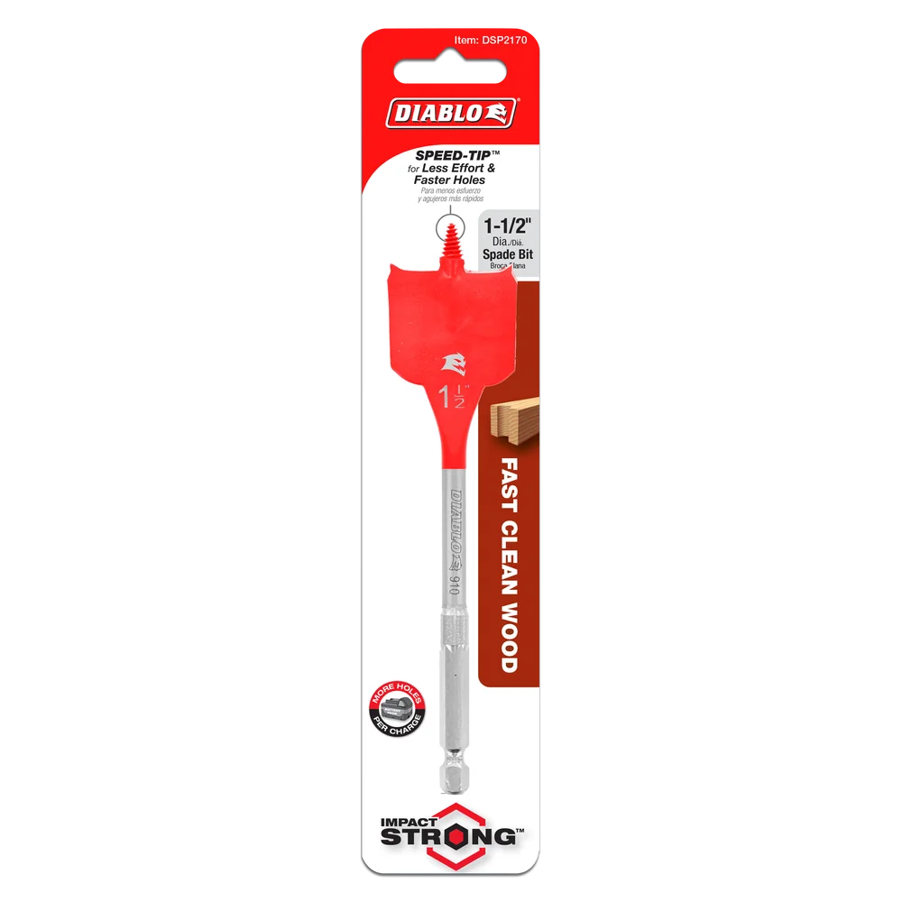 Diablo Tools DSP2170 1-1/2 in. x 6 in. Spade Bit - Edmondson Supply