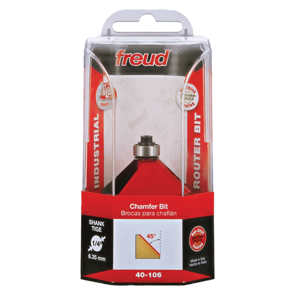 Freud 40-106 1-3/4" Chamfer Bit (Shank Dia. 1/4") - Edmondson Supply