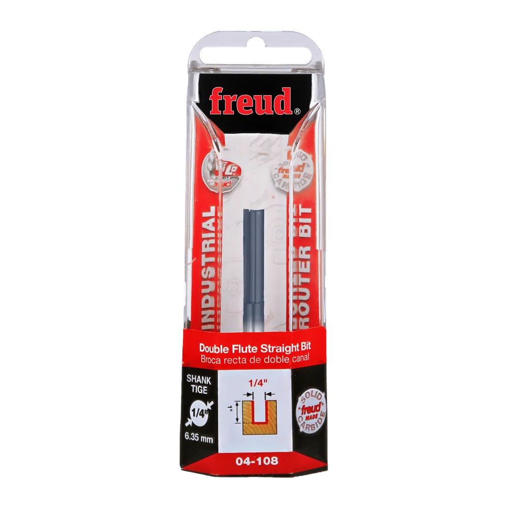 Freud 04-108 1/4" Double Flute Straight Bit - Edmondson Supply