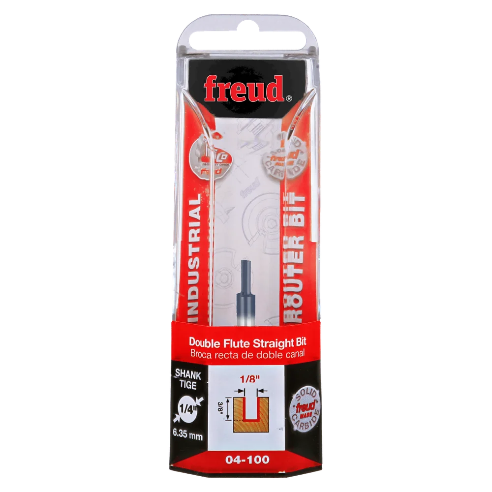 Freud 04-100 1/8" Double Flute Straight Bit - Edmondson Supply