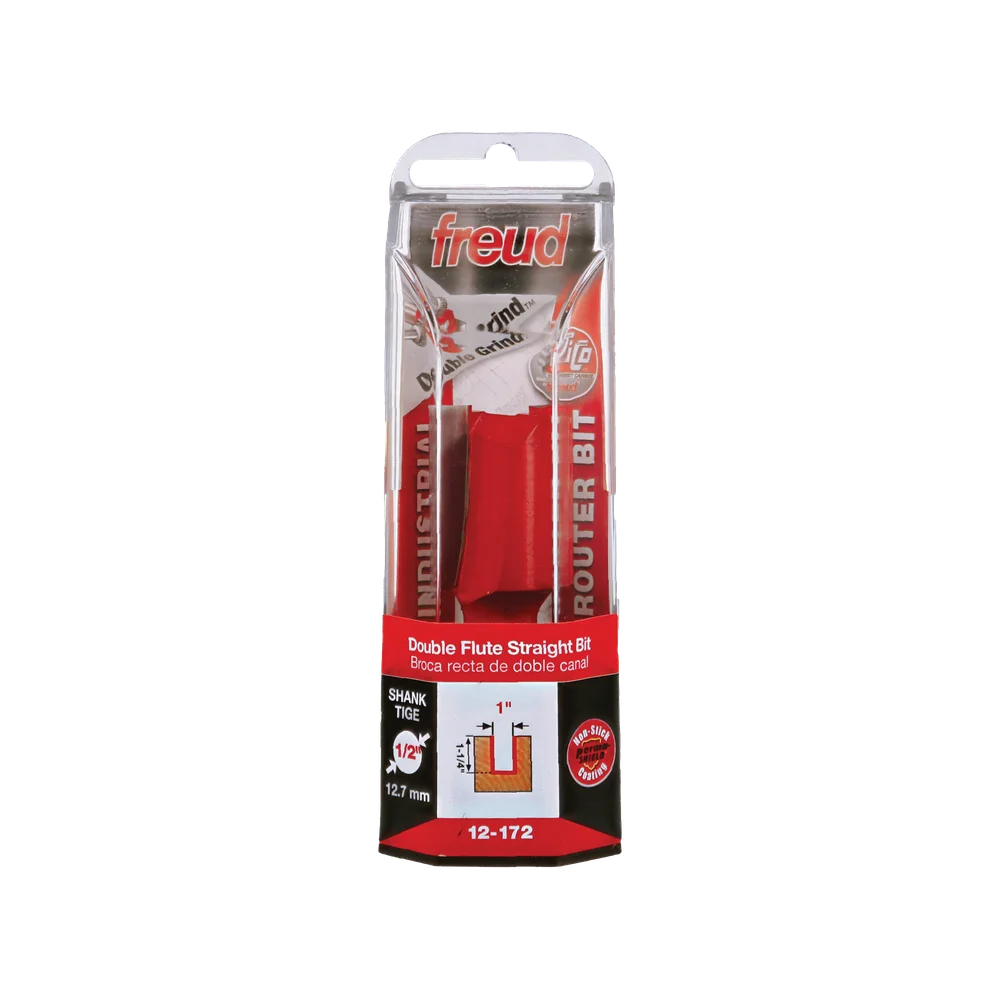 Freud 12-172 1" Double Flute Straight Bit (Carbide Height 1-1/4") - Edmondson Supply