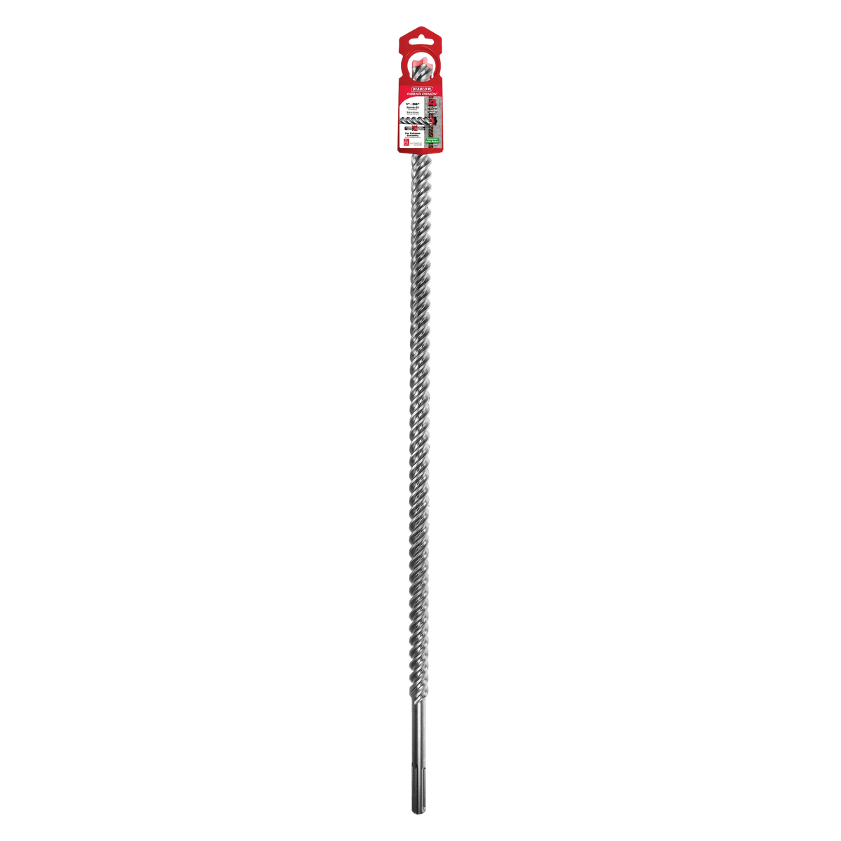 Diablo Tools DMAMX1240 1" x 31" x 36" Rebar Demon™ SDS-Max 4-Cutter Full Carbide Head Hammer Drill Bit - Edmondson Supply
