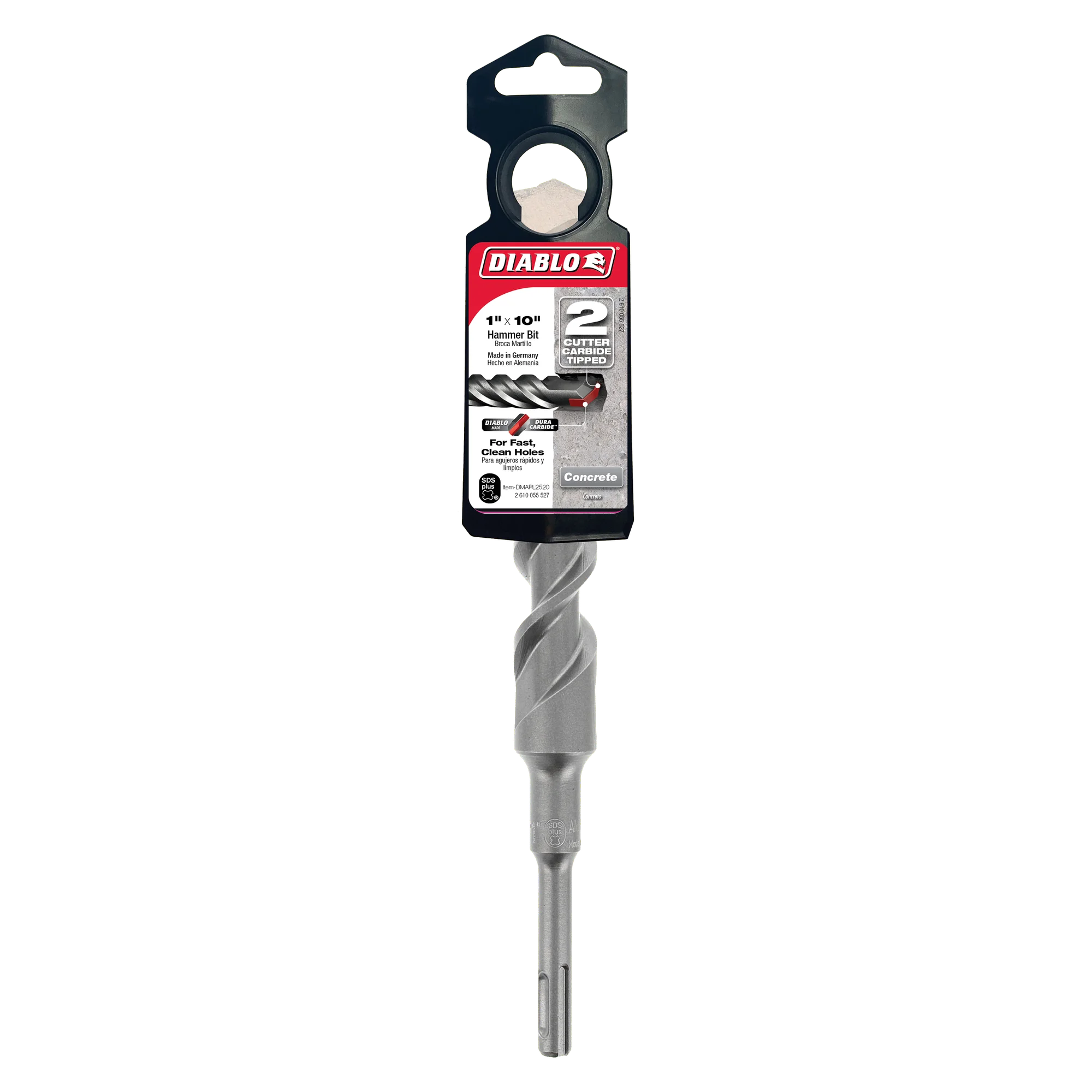 Diablo Tools DMAPL2520 1" x 8" x 10" SDS-Plus 2-Cutter Carbide-Tipped Hammer Drill Bit - Edmondson Supply