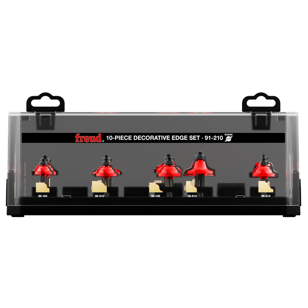 Freud 91-210 10 Piece Decorative Edge Quadra-Cut™ Router Bit Set - Edmondson Supply
