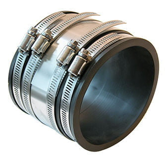 Fernco 1056-33RC 3" x 3" Strong Back PVC Shielded Coupling (Connects Cast Iron and PVC) - Edmondson Supply