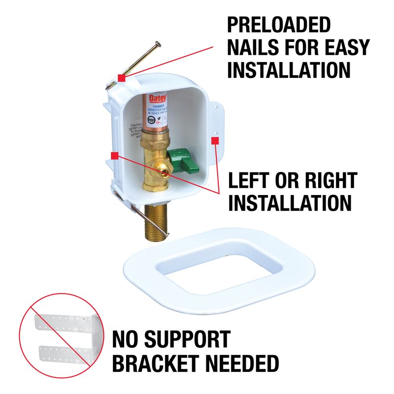 Oatey® 39136 12K, 1/4 Turn, F1807, Low Lead, Icemaker Outlet Box - Edmondson Supply
