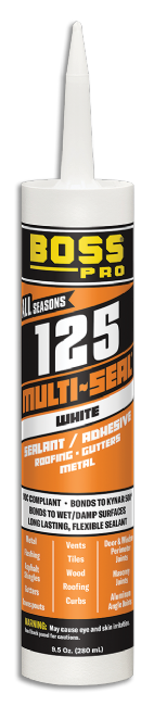 Boss Products 125 Multi-Seal® Building Construction Sealant, 10.1 oz Cartridge, White - Edmondson Supply