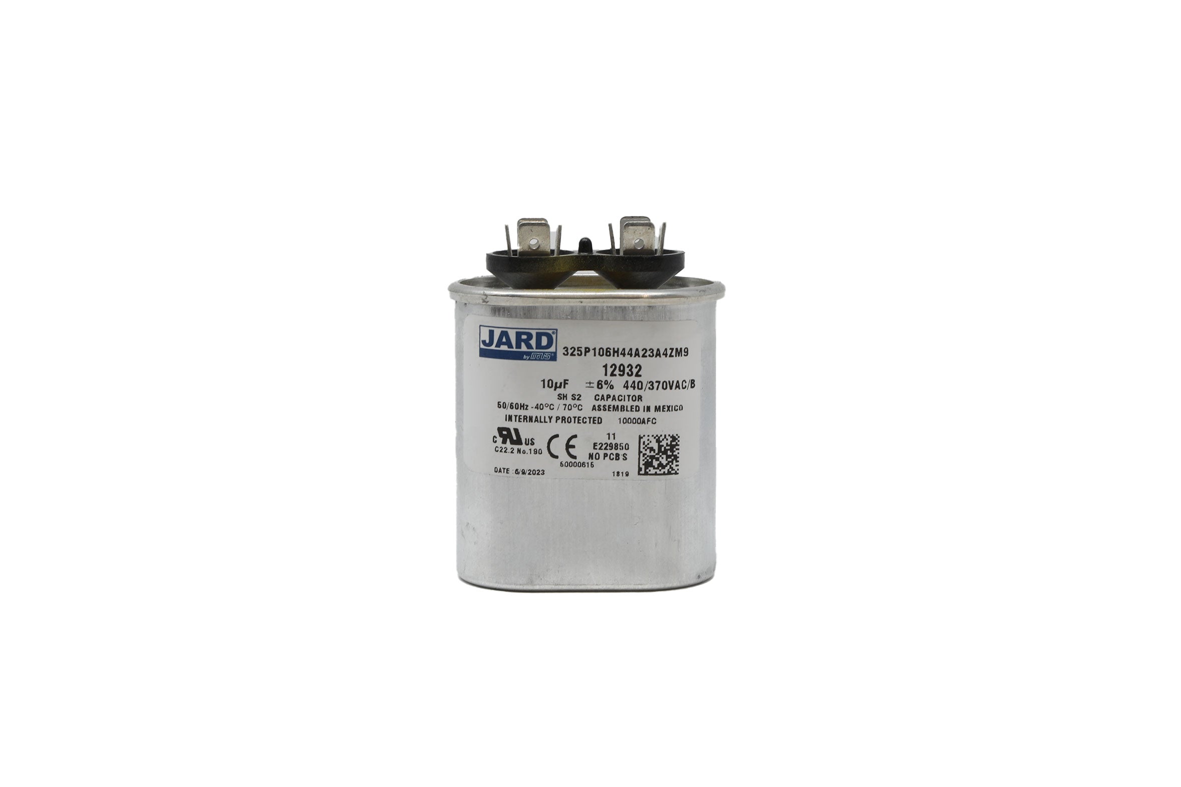 Jard 12932 10 MFD 440V Motor Run Capacitor, Oval - Edmondson Supply