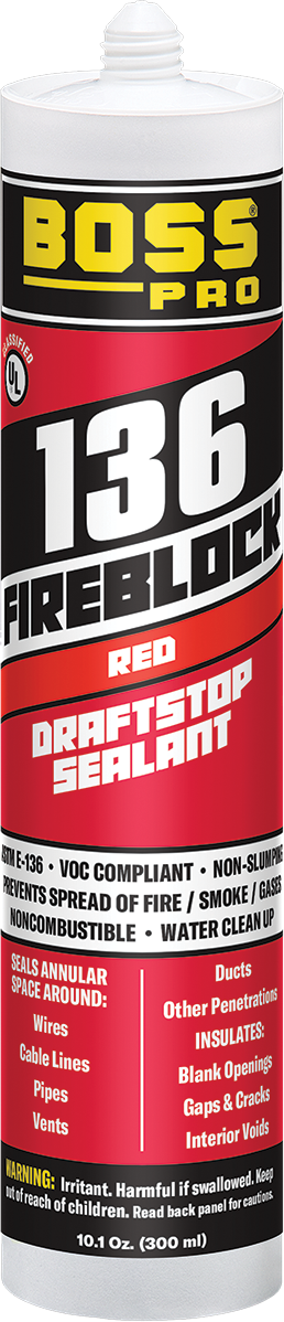 Boss Products 136 FireStop/DraftStop Sealant, 10.1 oz Cartridge - Edmondson Supply