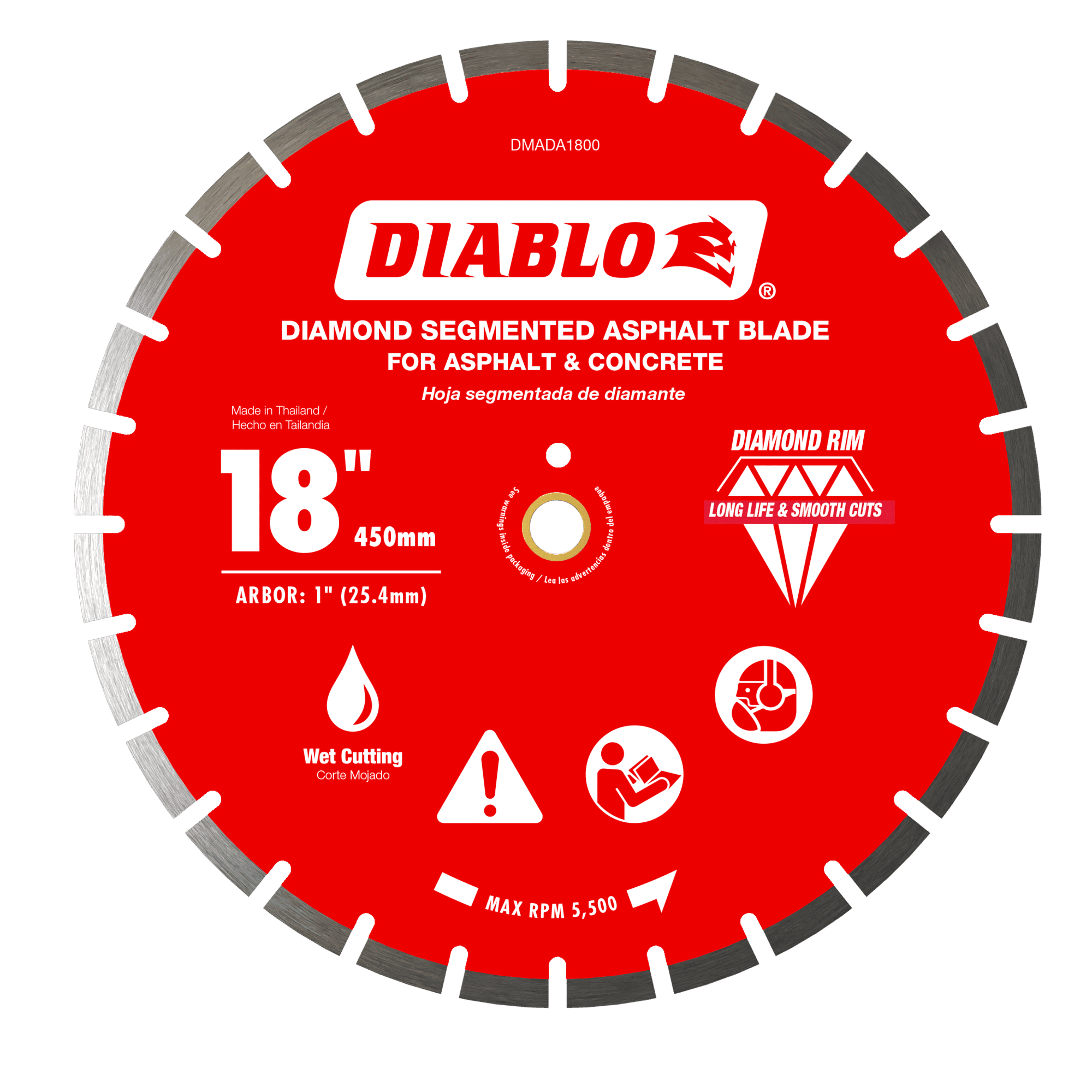 Diablo Tools DMADA1800 18" Diamond Segmented Blade for Asphalt - Edmondson Supply