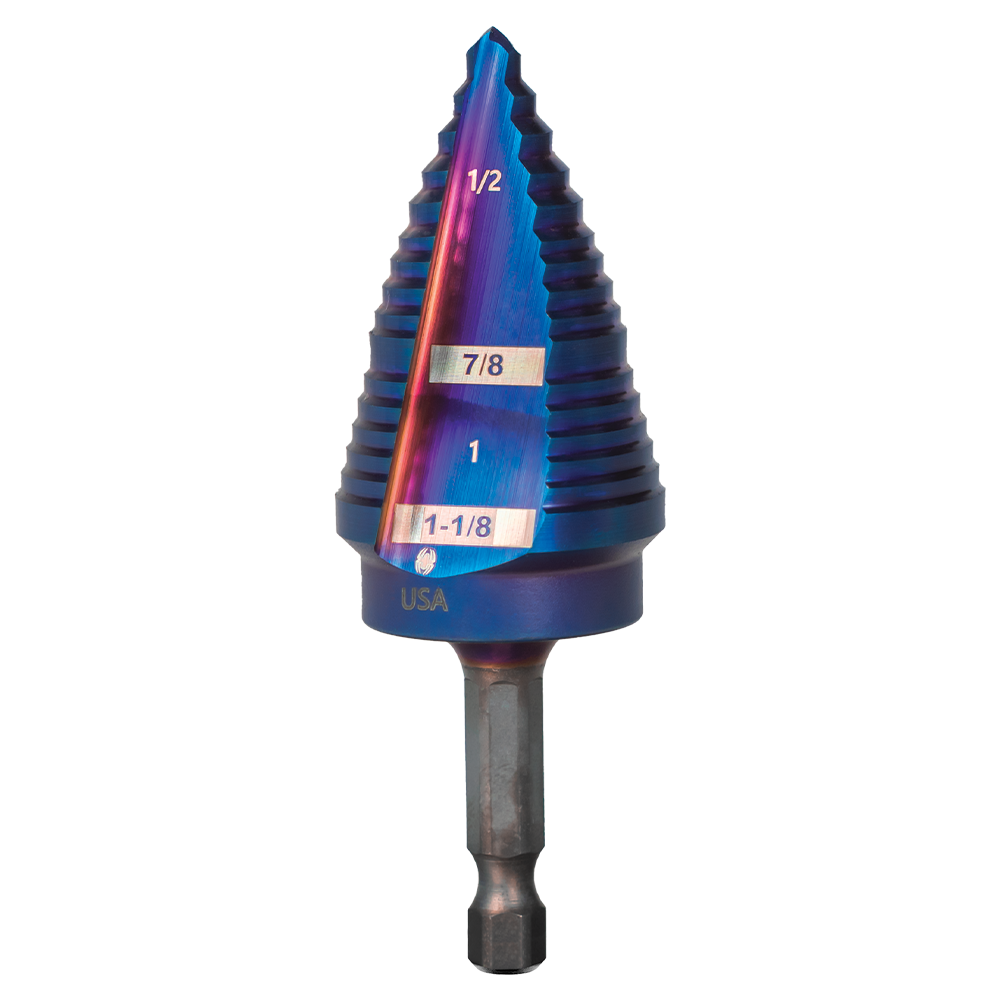 SPYDER 19023 Mach-Blue 3/16″ – 1-1/8″ 16-Step Bit - Edmondson Supply