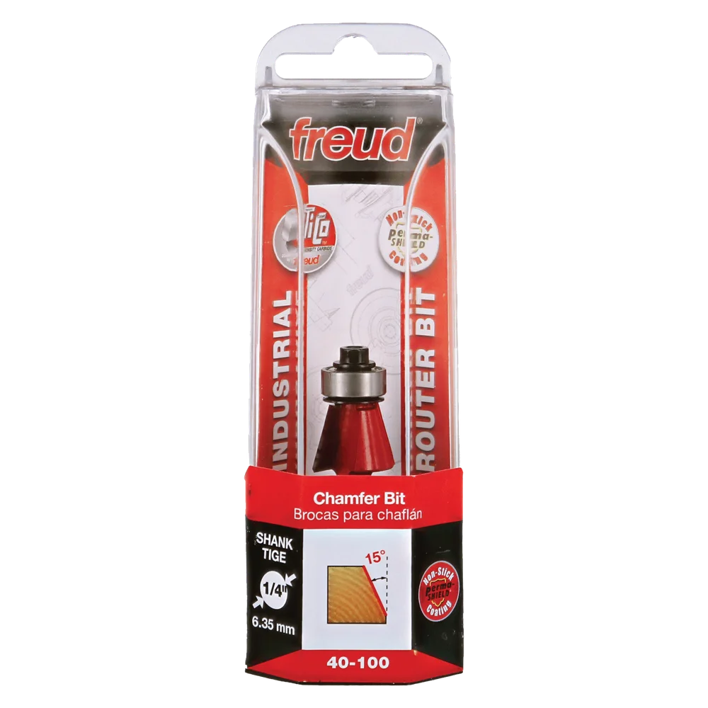 Freud 40-100 23/32" Chamfer Bit (Shank Dia. 1/4") - Edmondson Supply