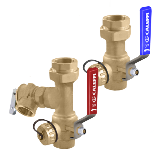 Caleffi KIT290503A Tankless Water Heater Service Valve Kit, 3/4" FNPT with Pressure Relief Valve - Edmondson Supply