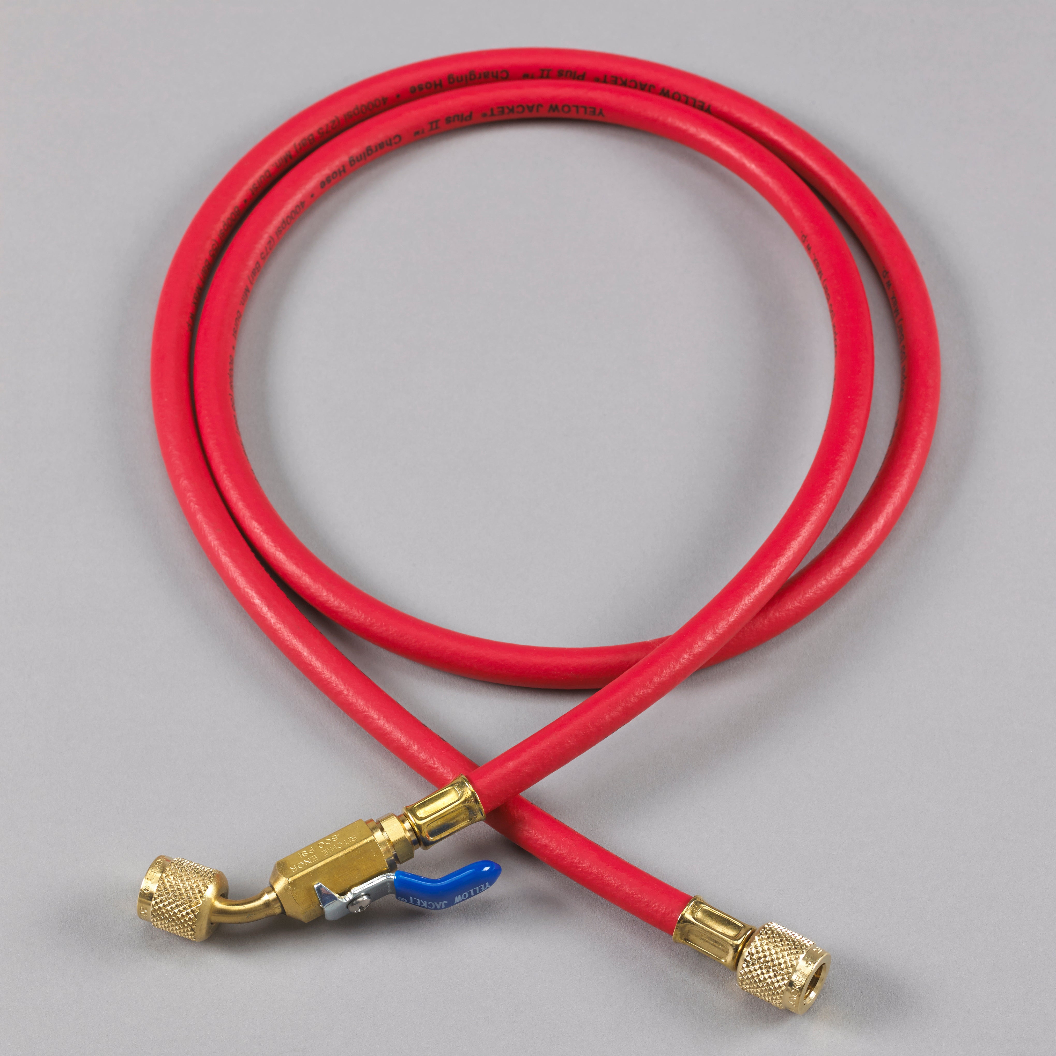 Yellow Jacket 29660 60″, Red, compact ball valve, PLUS II™ 1/4″ hose - Edmondson Supply