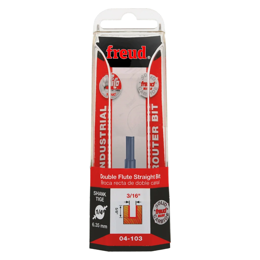Freud 04-103 3/16" Double Flute Straight Bit - Edmondson Supply