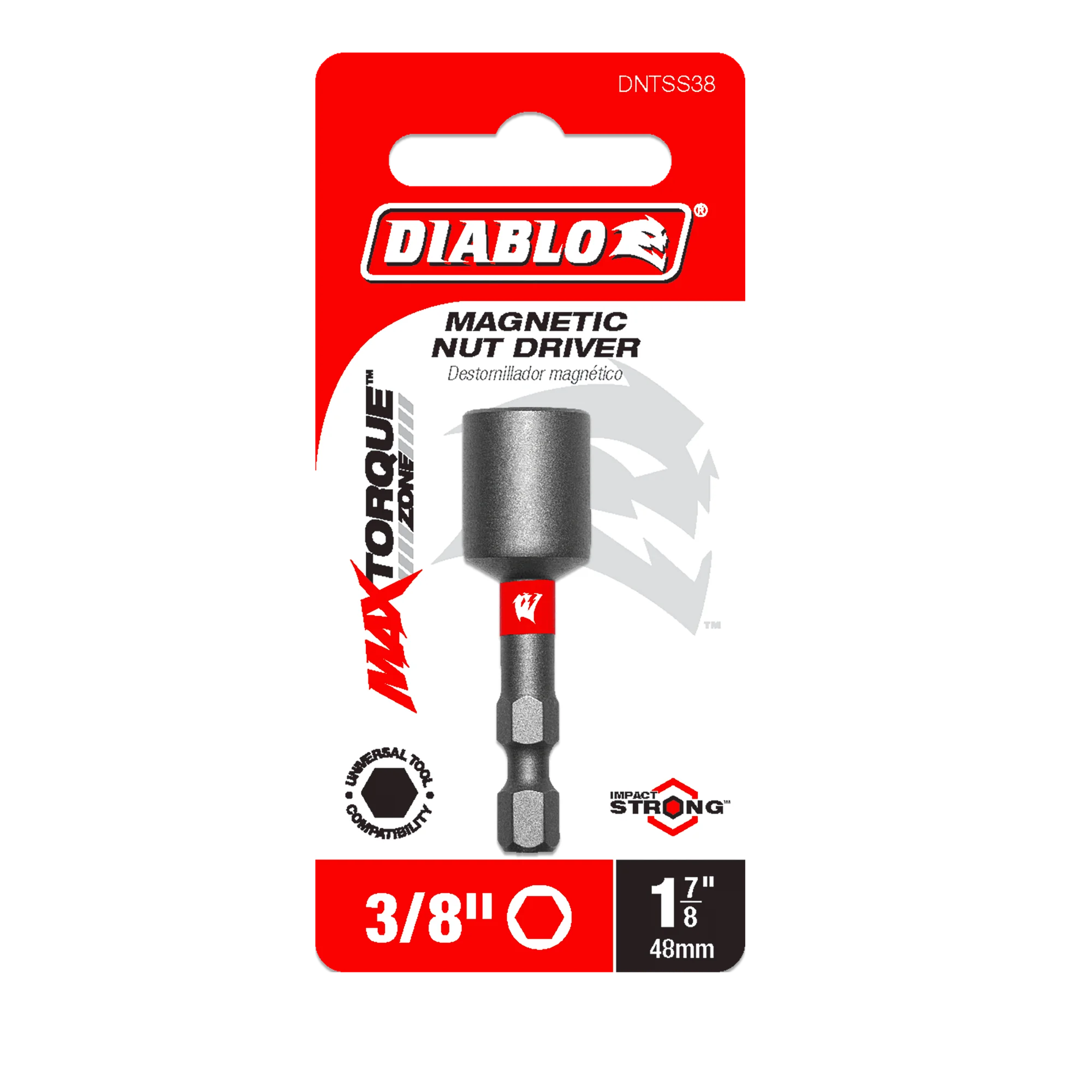 Diablo Tools DNTSS38 3/8" x 1-7/8" Magnetic Nut Driver - Edmondson Supply
