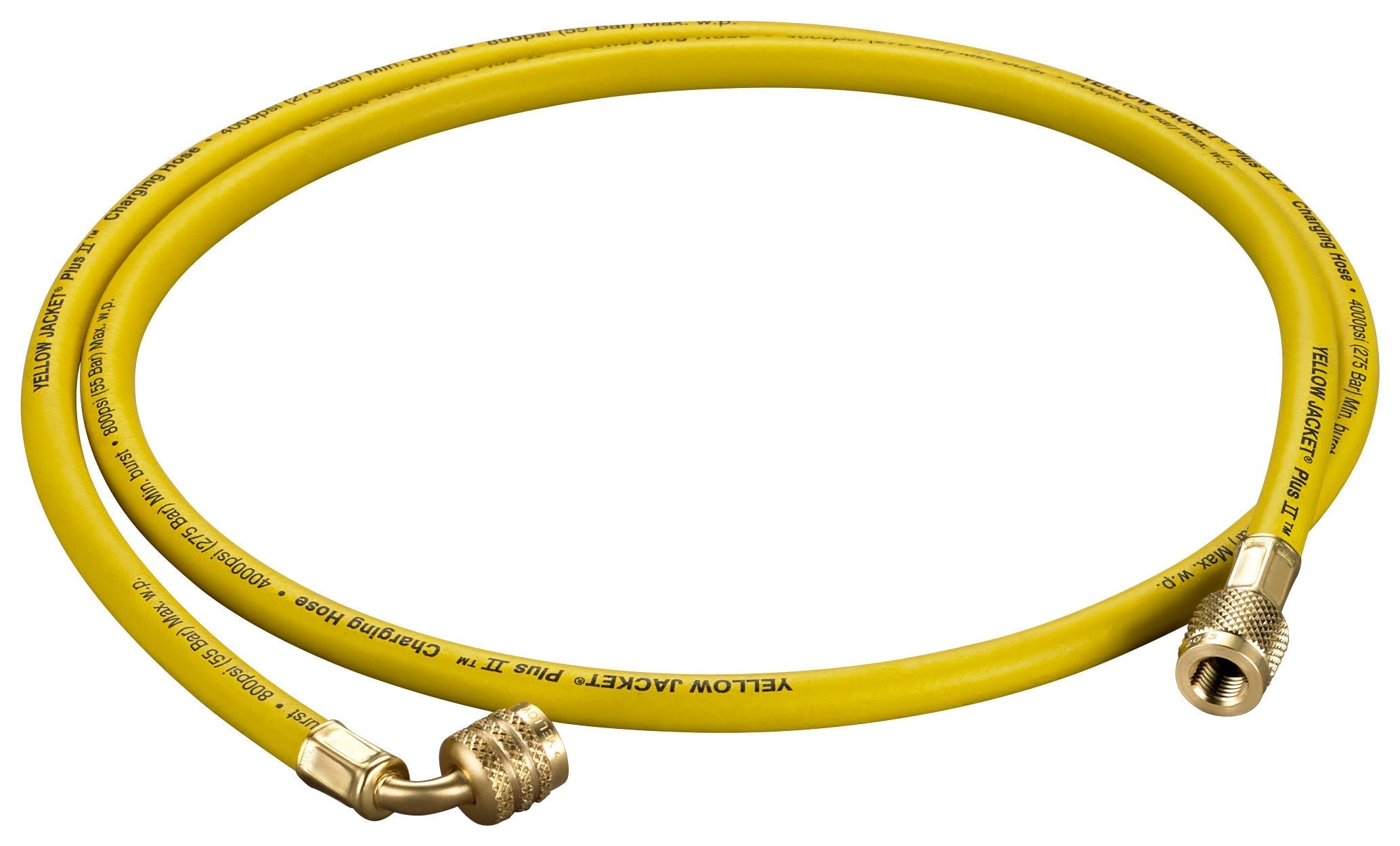 Yellow Jacket 30460 Yellow PLUS II™ Hose, 60″ ¼” LH to ¼” RH, 45° w/Ba