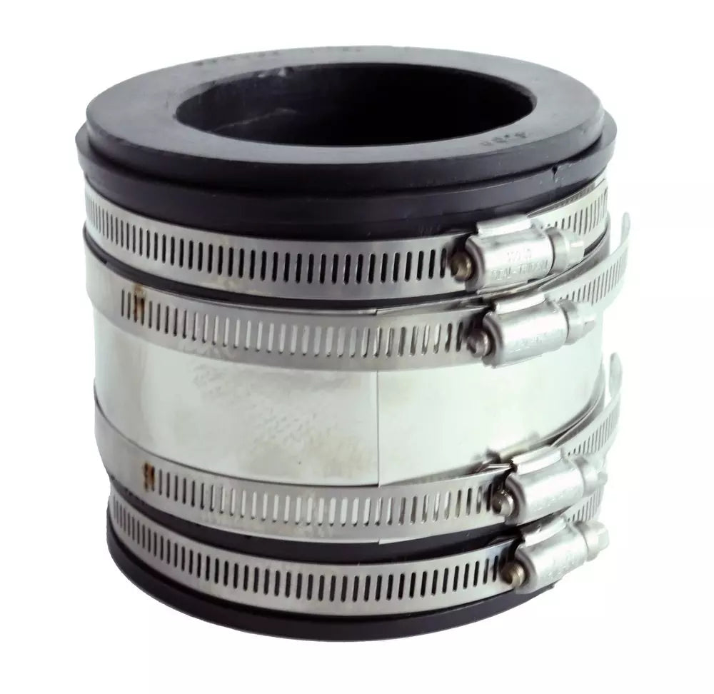 Fernco 1056-43RC 4" x 3" Strong Back PVC Shielded Coupling (Connects Cast Iron and PVC) - Edmondson Supply