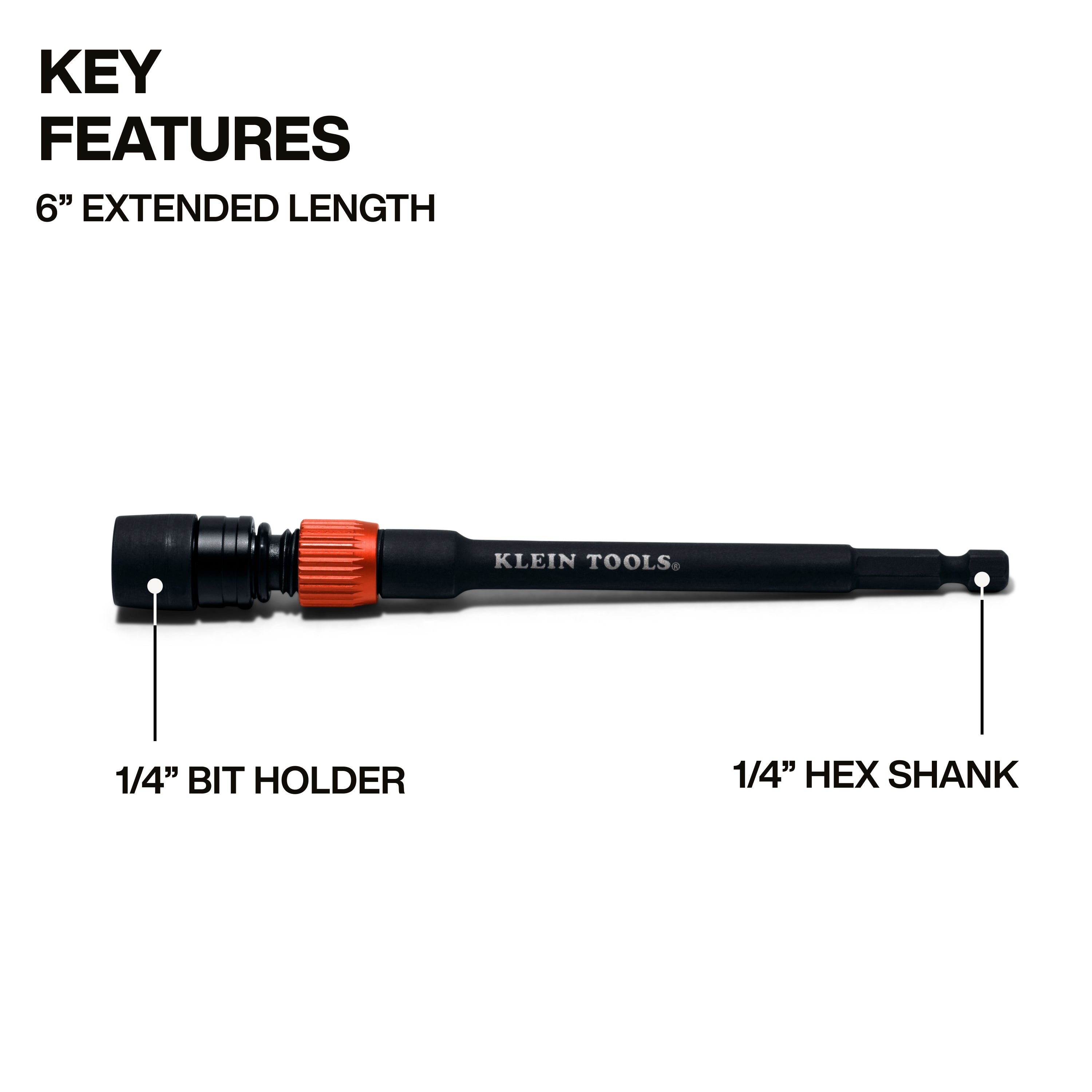 Klein Tools 31088 6-Inch Dual-Lock Impact Extension - Edmondson Supply