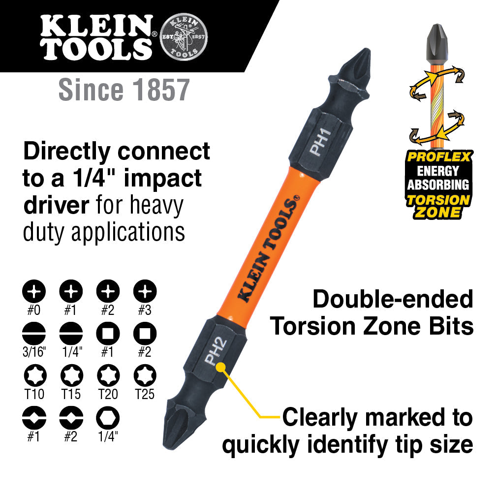 Klein Tools 32315HD 15-in-1 Ratcheting Impact-Rated Multi-Bit Torsion Zone Screwdriver - Edmondson Supply