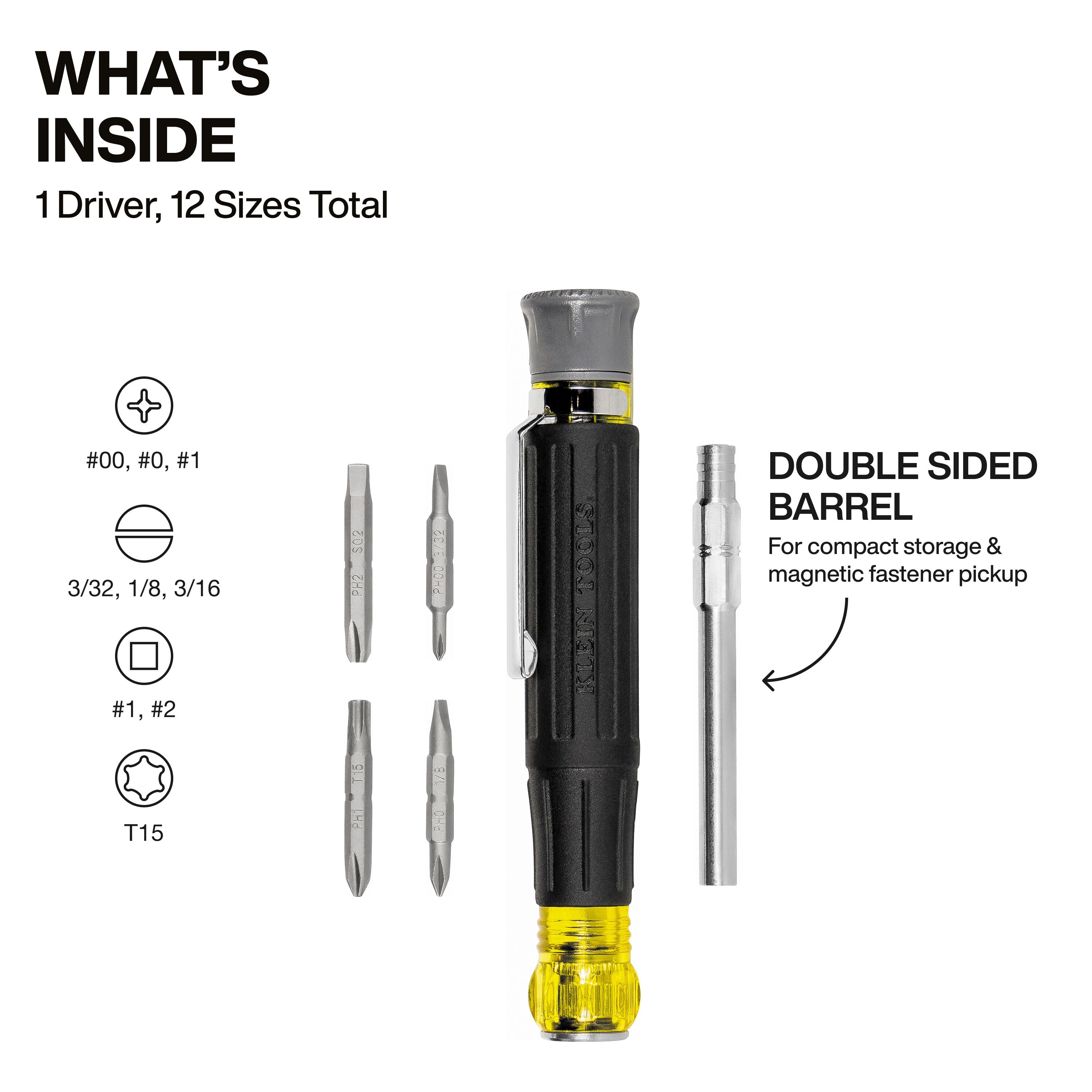 Klein Tools 32600P 13-in-1 All-Purpose Pocket Precision Screwdriver - Edmondson Supply