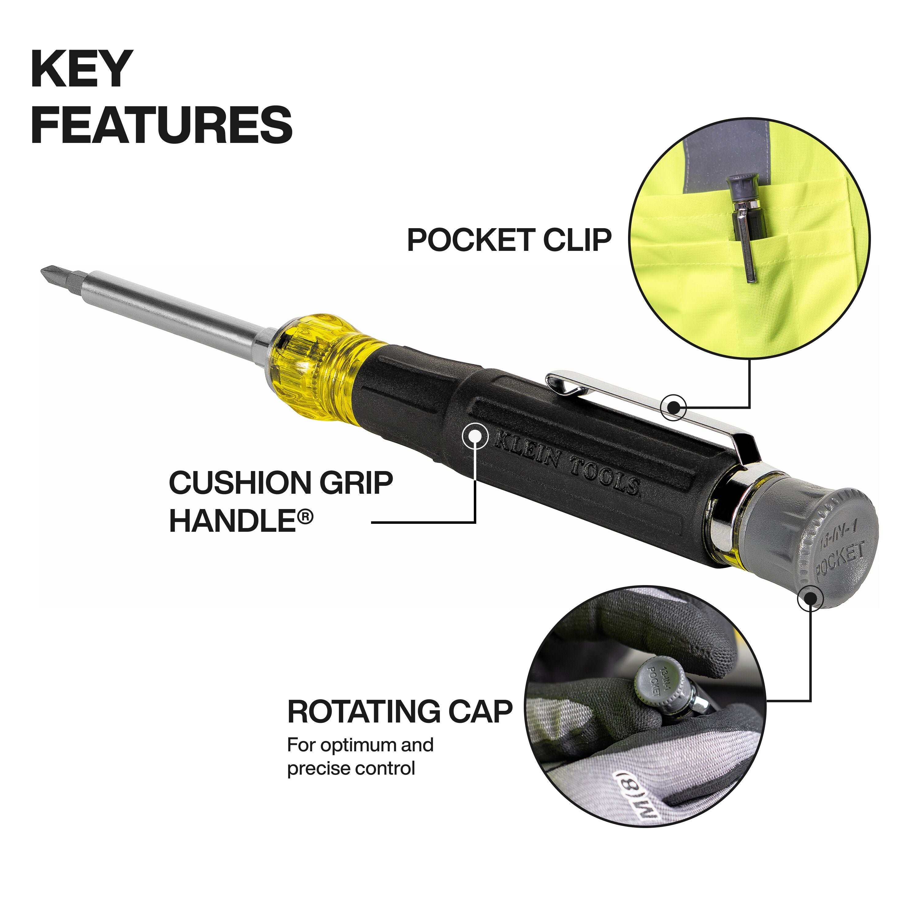Klein Tools 32600P 13-in-1 All-Purpose Pocket Precision Screwdriver - Edmondson Supply