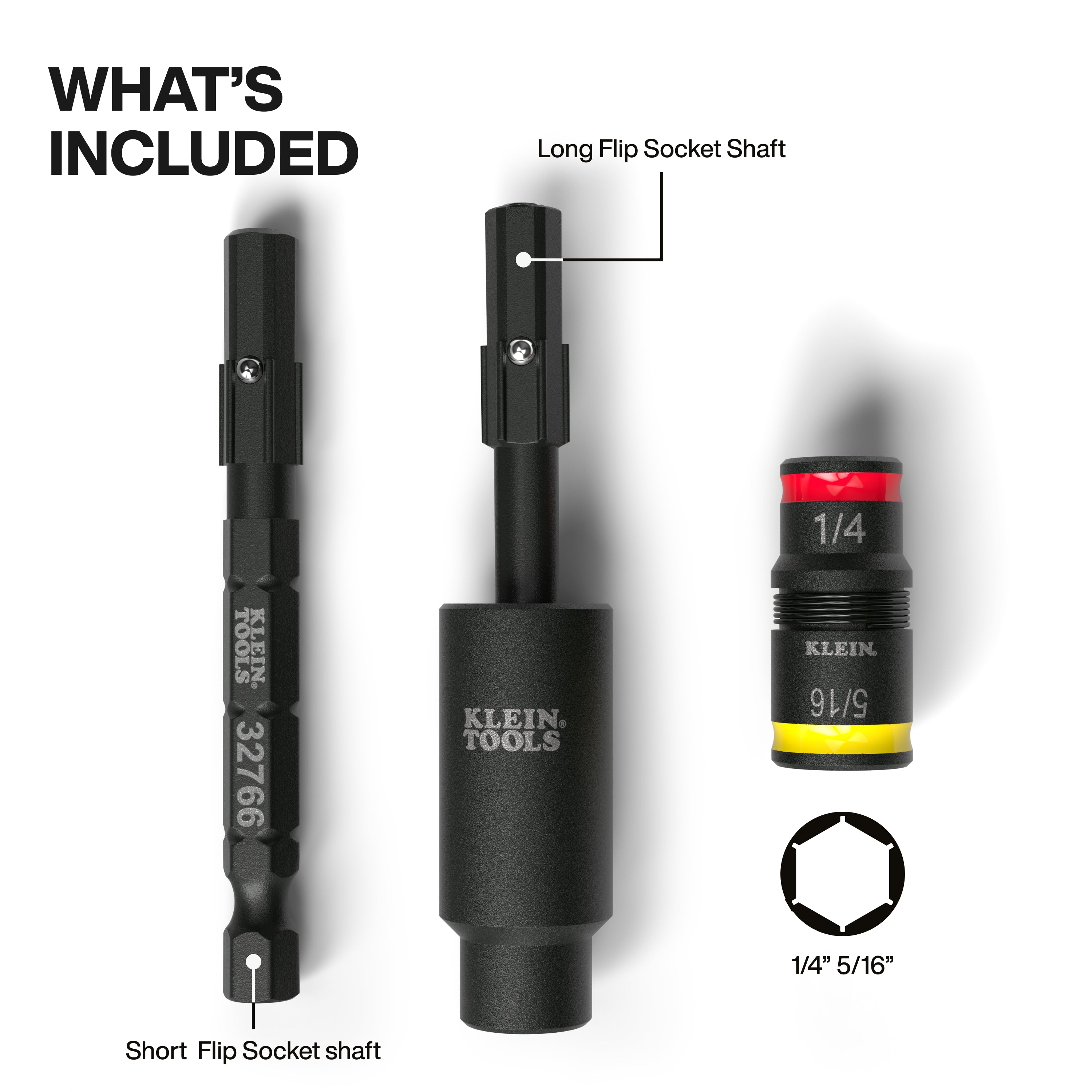 Klein Tools 32982 Impact Flip Socket With Swivel Adapter, 3-Piece - Edmondson Supply