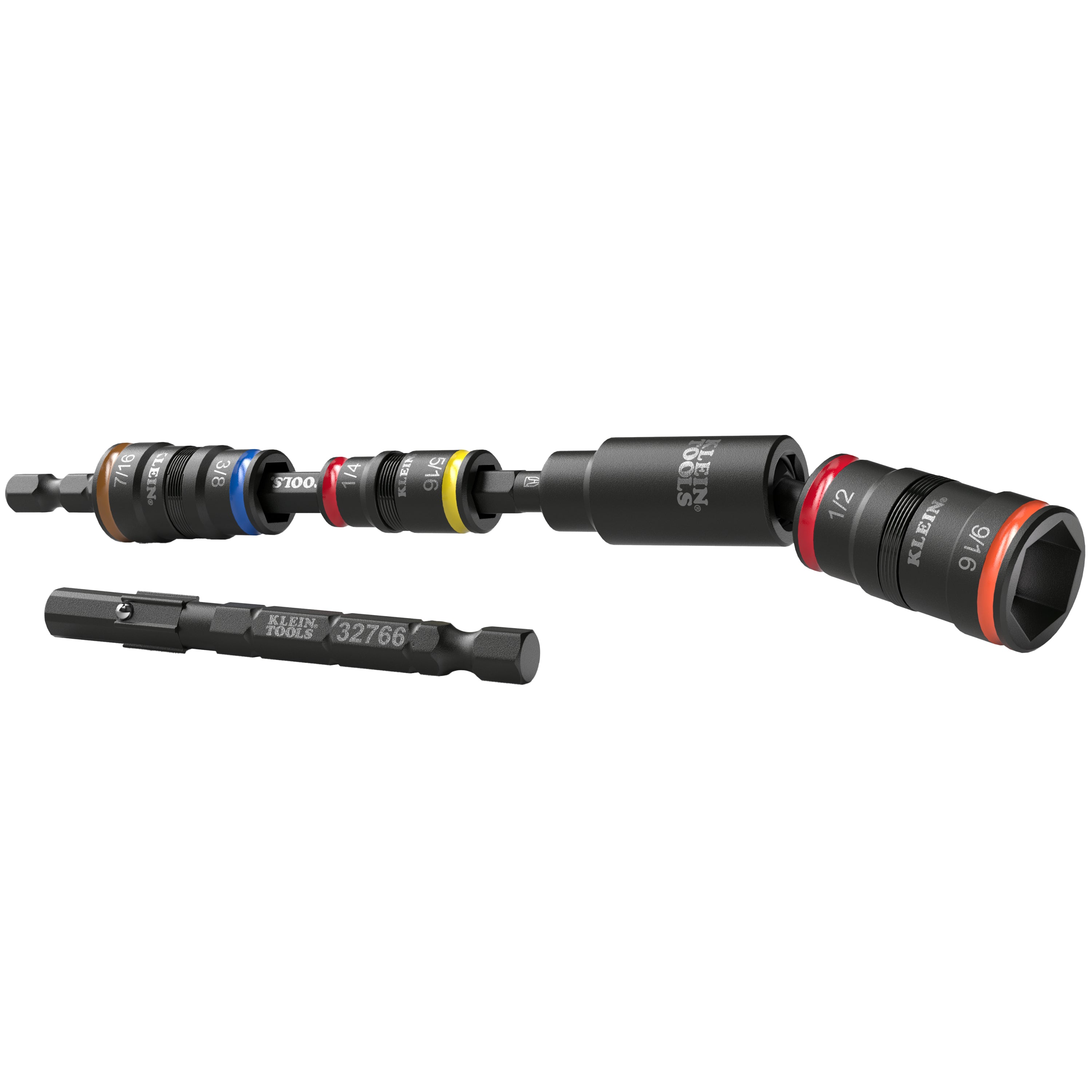Klein Tools 32984 Impact Flip Socket Set With Swivel Adapter, 6 Piece - Edmondson Supply