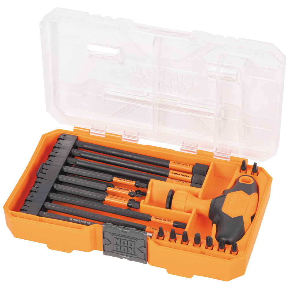Klein Tools 33804 ProFlex Impact-Rated Interchangeable Ratcheting T-Handle Set, 23-Piece - Edmondson Supply