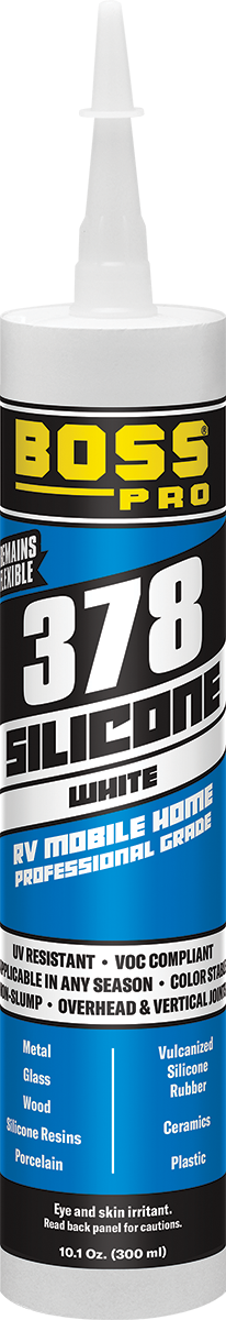 Boss Products 378 RV/Mobile Home Silicone Sealant, 10.1 oz Cartridge, - Edmondson Supply