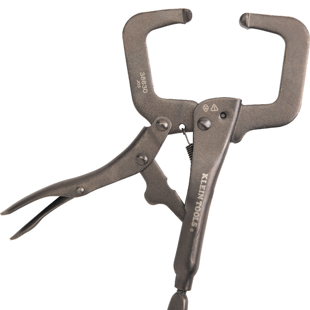 Klein Tools 38664 Locking Pliers Set, C-Clamp, Long Nose, Curved Jaw, 3-Piece - Edmondson Supply
