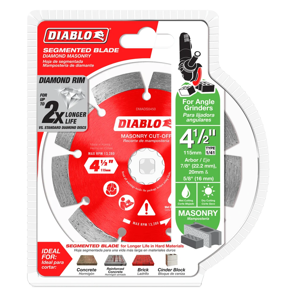 Diablo Tools DMADS0450 4-1/2 in. Diamond Segmented Cut-Off Discs for Masonry - Edmondson Supply