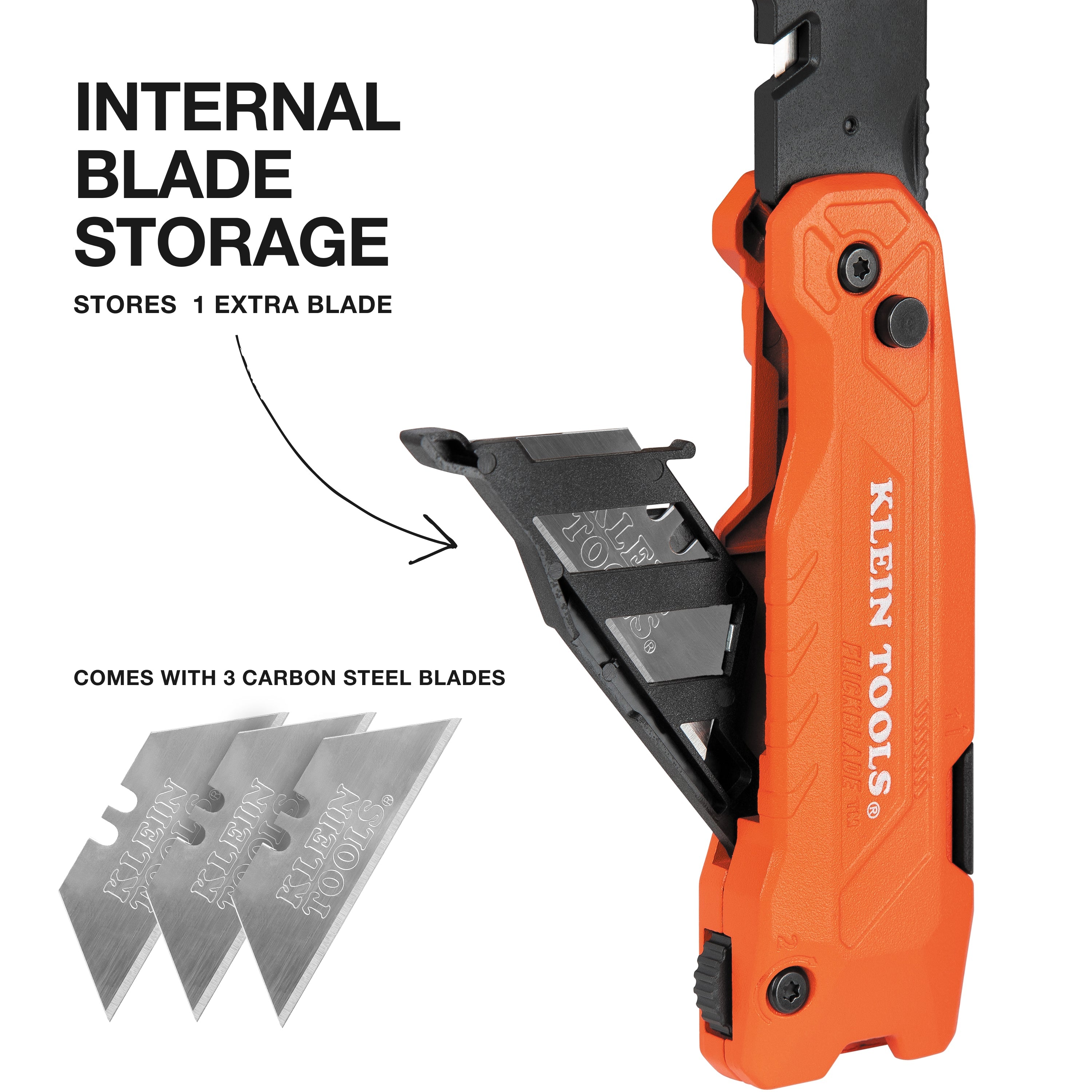 Klein Tools 44306 FLICKBLADE™ 2-in-1 Utility Knife / Scraper with Blade Storage - Edmondson Supply
