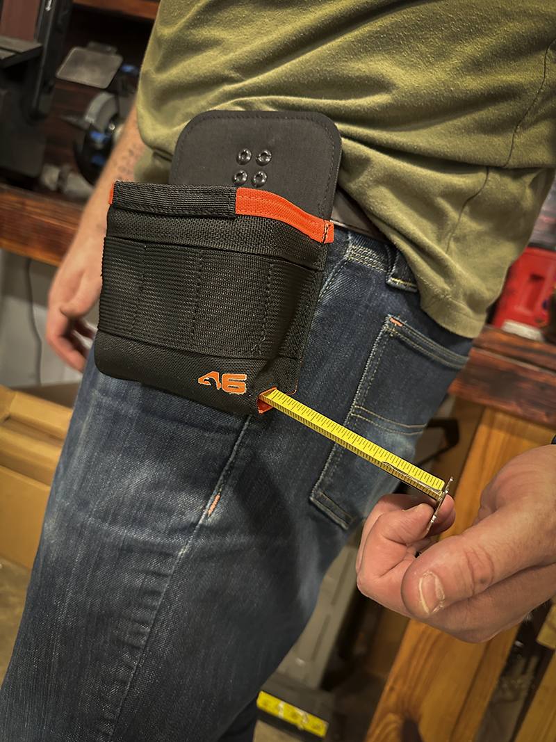 Atlas 46 AIMS™ Large Pro-Flex™ Tape Measure Pouch ROTATE/QUICK RELEASE Coyote/Orange - Edmondson Supply