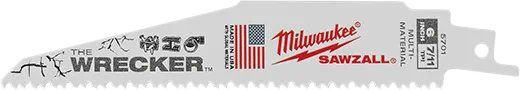 Milwaukee 48-00-5701 SAWZALL® WRECKER Multi Material Blade 6" 7/11TPI 5pk - Edmondson Supply