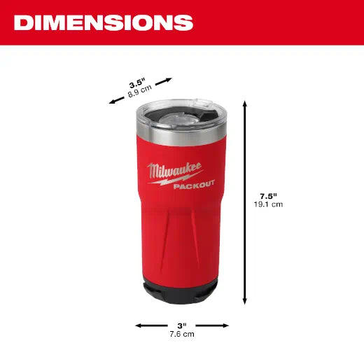 Milwaukee 48-22-8392R PACKOUT™ 20oz Tumbler- Red - Edmondson Supply
