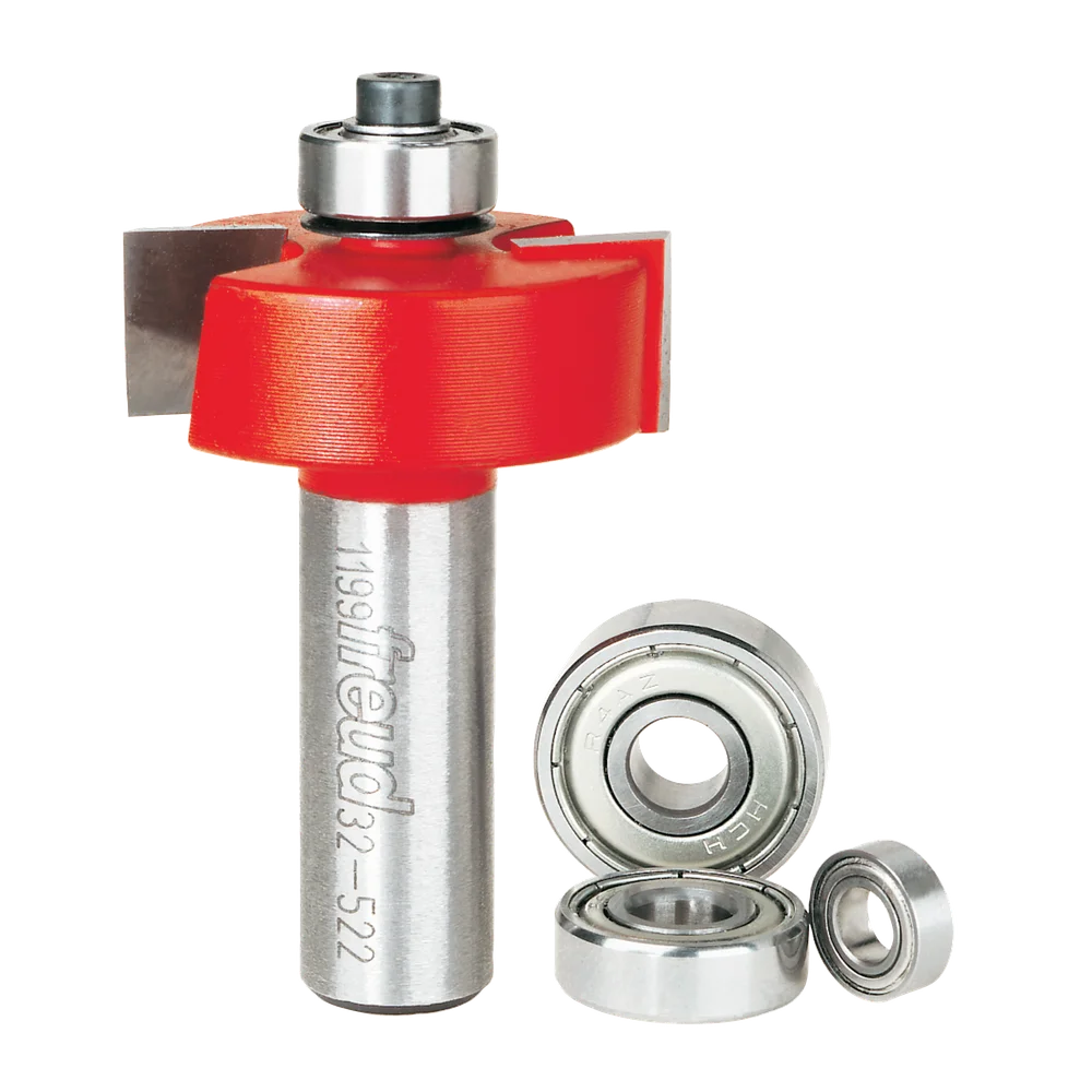 Freud 32-522 5/16",3/8",7/16",1/2" Depth Rabbeting Bit with Bearings Set (Shank dia. 1/2") - Edmondson Supply