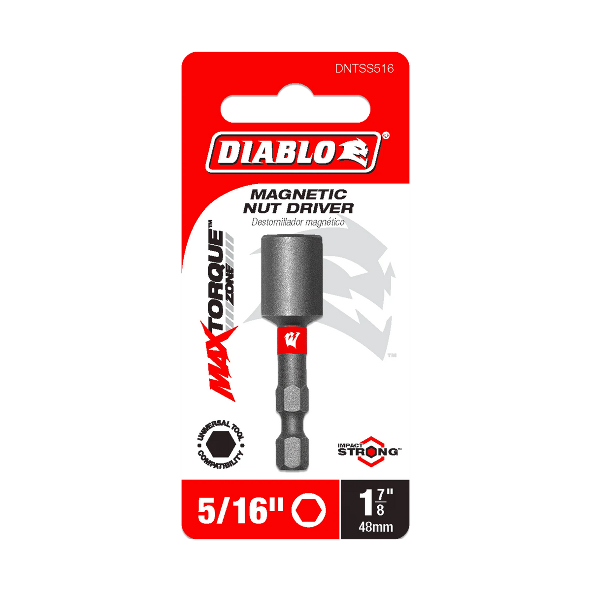 Diablo Tools DNTSS516 5/16" x 1-7/8" Magnetic Nut Driver - Edmondson Supply
