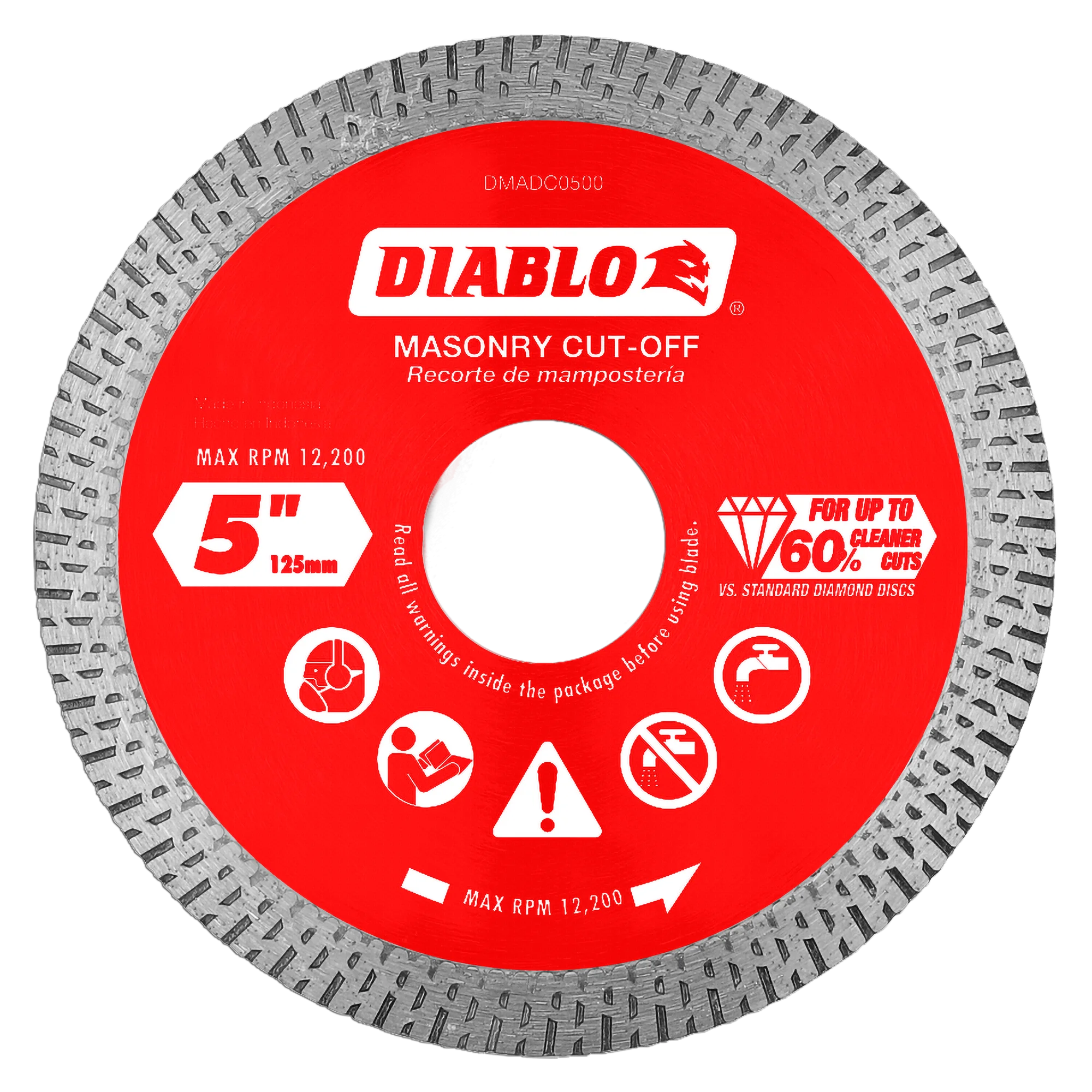 Diablo Tools DMADC0500 5" Diamond Continuous Rim Masonry Cut-Off Disc - Edmonson Supply