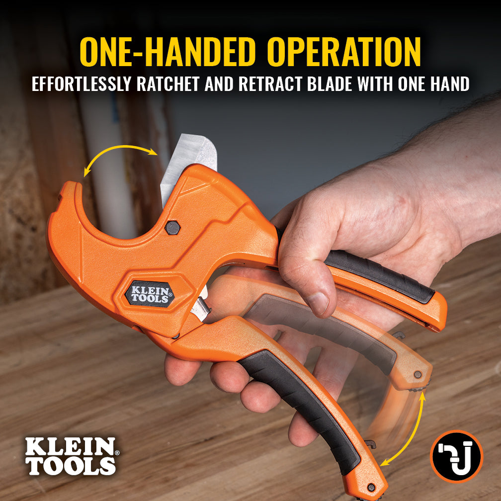 Klein Tools 50063 1-1/4-Inch Ratcheting PVC Pipe Cutter - Edmondson Supply