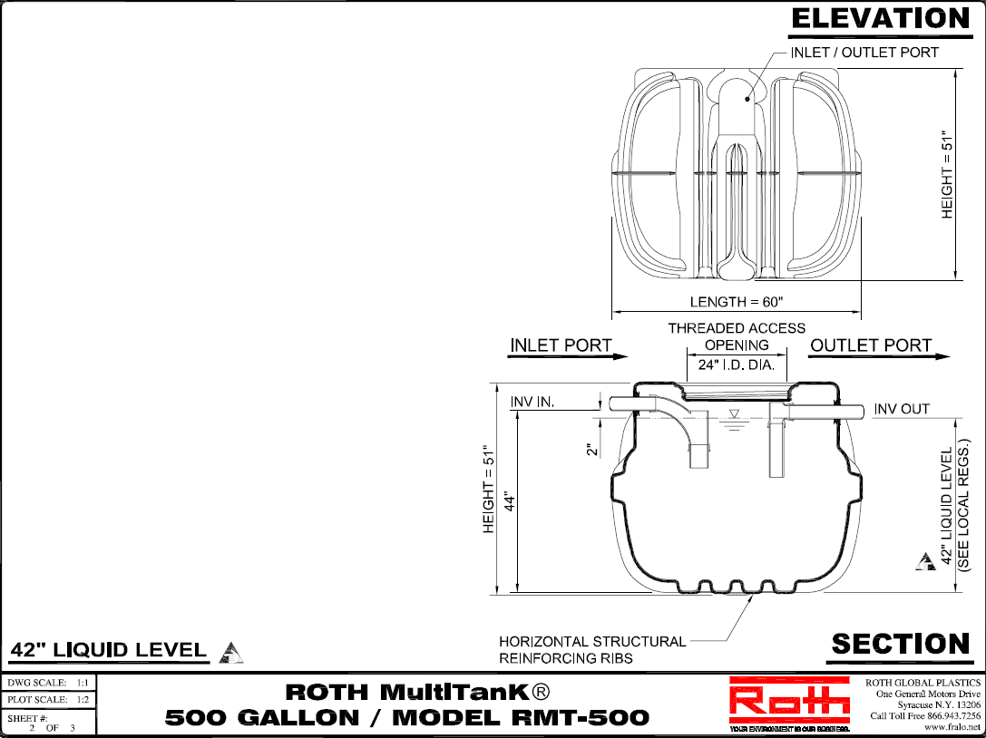 Roth MultiTank® 500 Gallon Septic Tank, Cistern, Portable Water Tank - LOCAL PICK-UP ONLY (Copy) - Edmondson Supply
