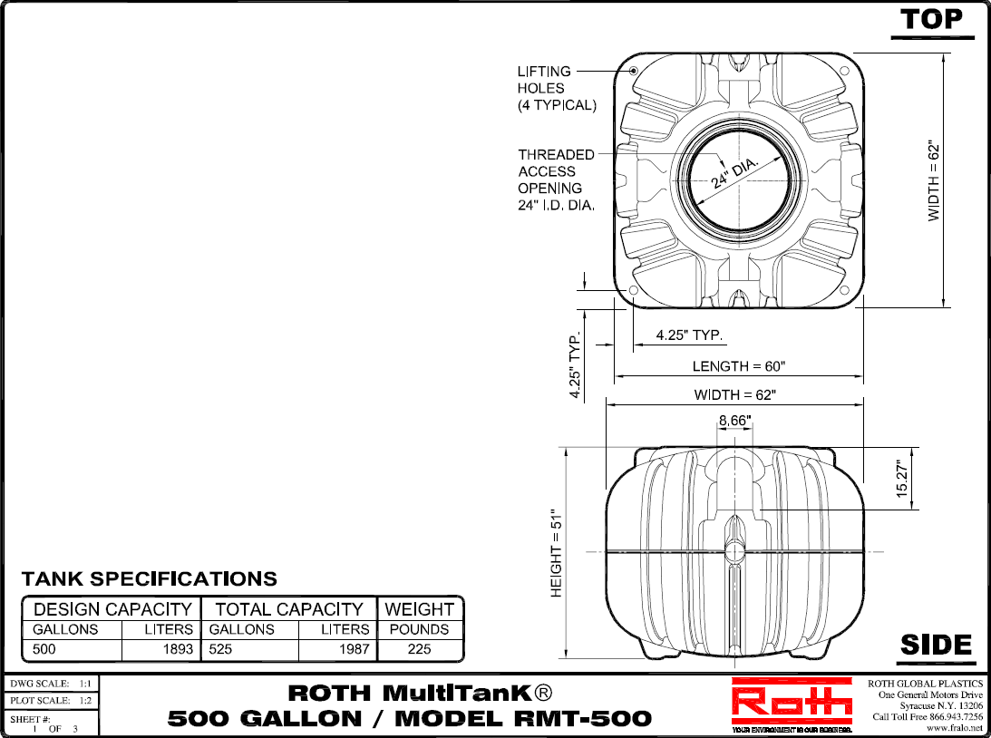 Roth MultiTank® 500 Gallon Septic Tank, Cistern, Portable Water Tank - LOCAL PICK-UP ONLY (Copy) - Edmondson Supply