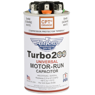 MARS 12200 AmRad Turbo 200 2.5 MFD to 67.5 MFD 440/370V Universal Motor Run Capacitor - Edmondson Supply