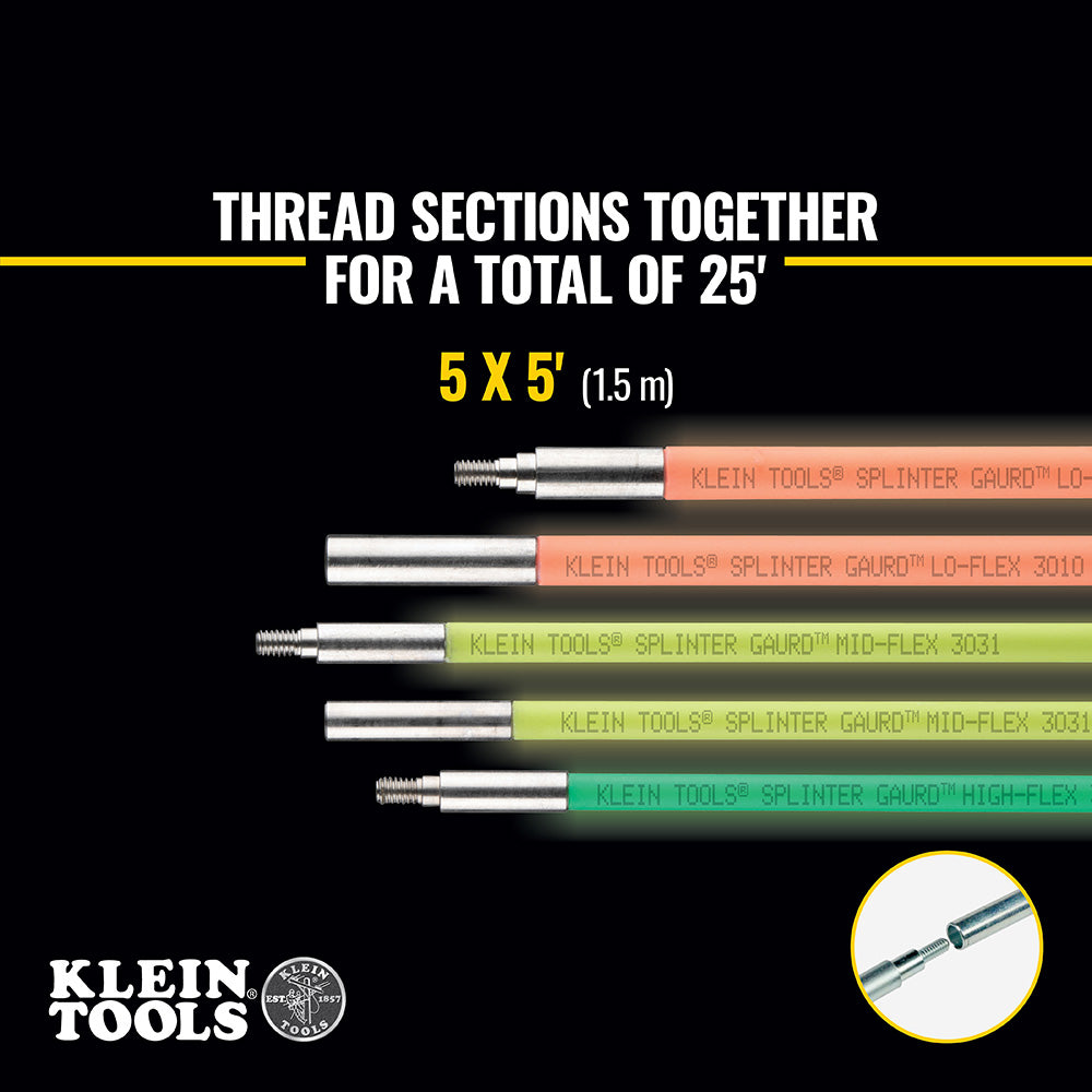 Klein Tools 50254 Multi Flex Glow Fish Rod Set, 25-Foot - Edmondson Supply