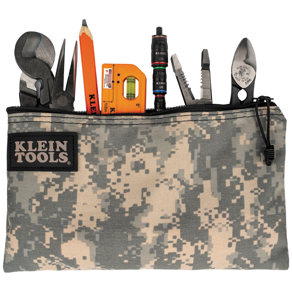 Klein Tools 5139C Zipper Bag, Camouflage Cordura Nylon Tool Pouch, 12-1/2-Inch - Edmondson Supply