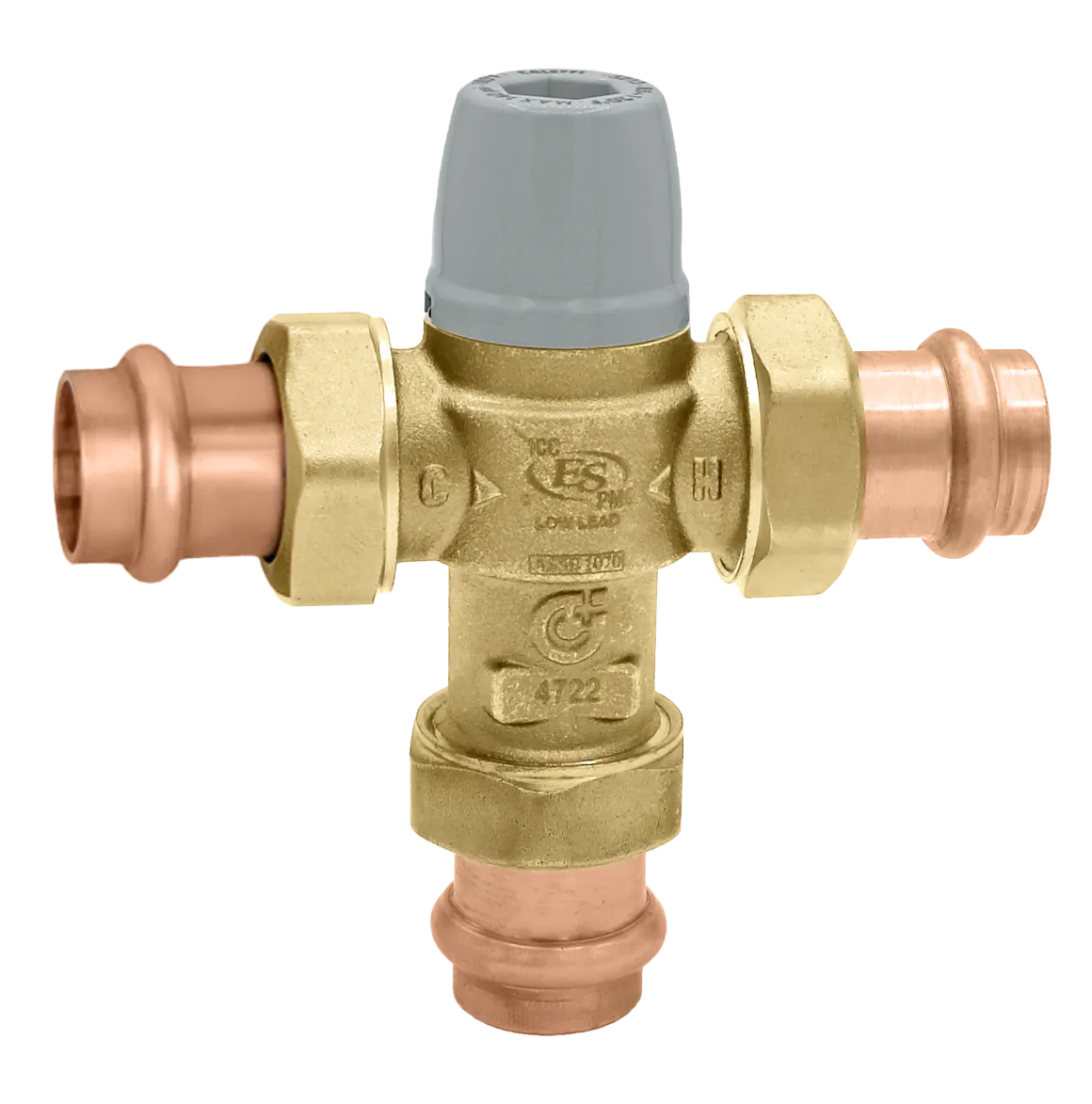 Caleffi TubMixer™ High-Flow Scald-Protection Thermostatic Mixing Valve, Press