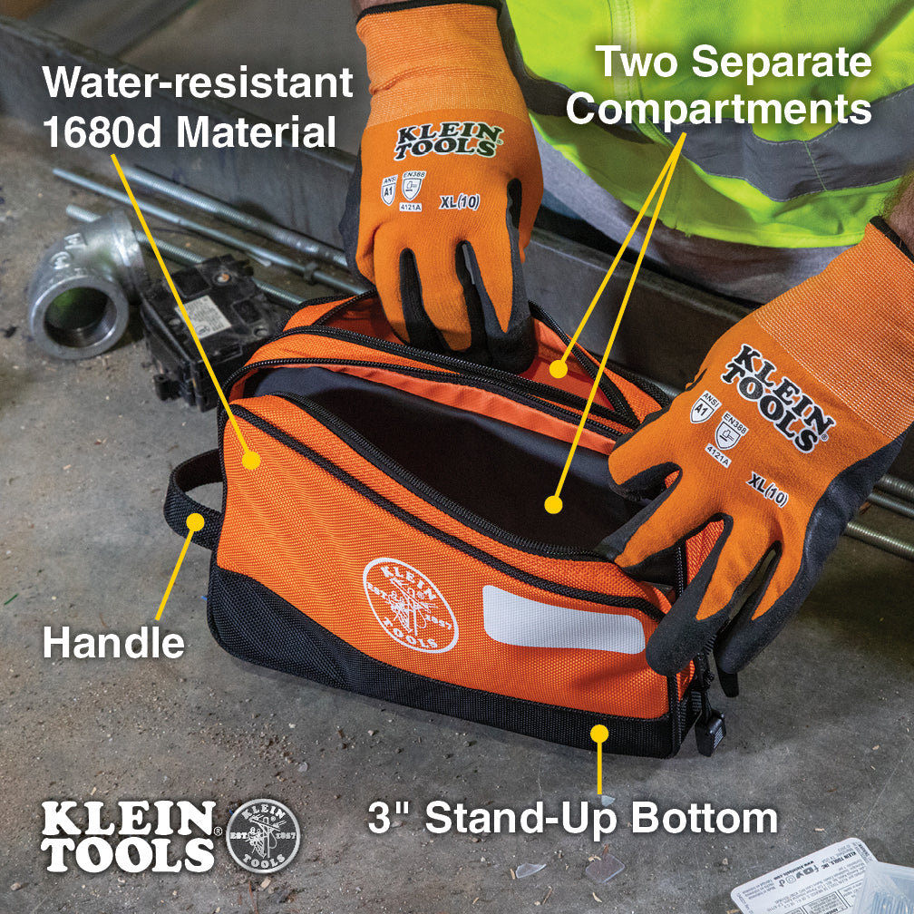 Klein Tools 55582 Double Zipper Bag, 10 x 6-Inch - Edmondson Supply